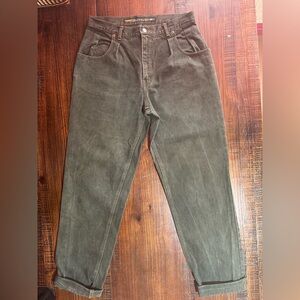Vintage Buffalo David Bitton Olive Green Denim Jeans | Size 33 | Folded Hem